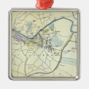 Plan of Lucknow showing Operations Metal Ornament