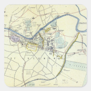 Plan of Lucknow showing Operations Square Sticker