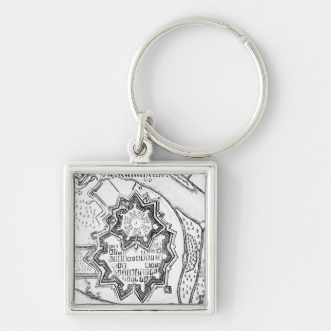 Plan of Mannheim, Germany 1690 Key Ring (Front)