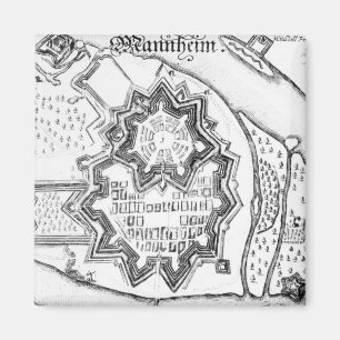 Plan of Mannheim, Germany 1690 Magnet