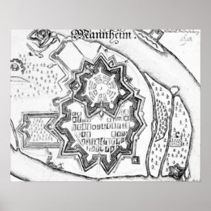 Plan of Mannheim, Germany 1690 Poster