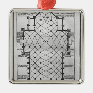 Plan of Milan Cathedral Metal Ornament