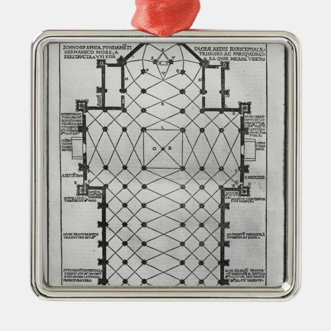 Plan of Milan Cathedral Metal Ornament (Front)