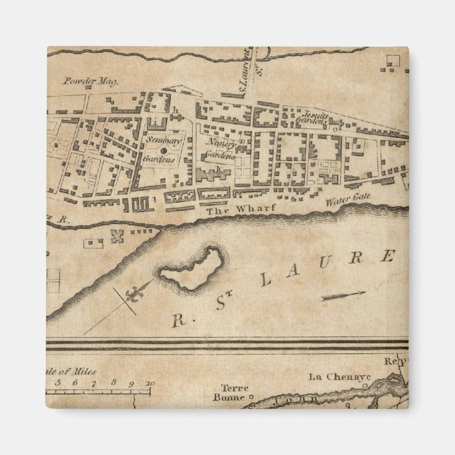 Plan of Montreal, with a Map of the Islands Magnet (Front)