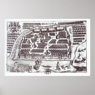 Plan of Moscow, 1628 Poster
