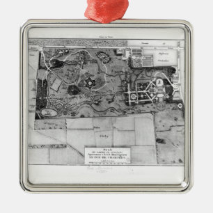 Plan of Parc Monceau in Paris Metal Tree Decoration