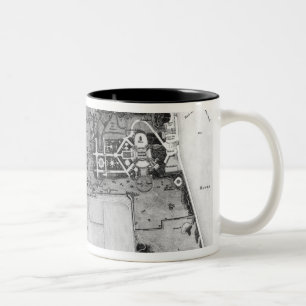 Plan of Parc Monceau in Paris Two-Tone Coffee Mug