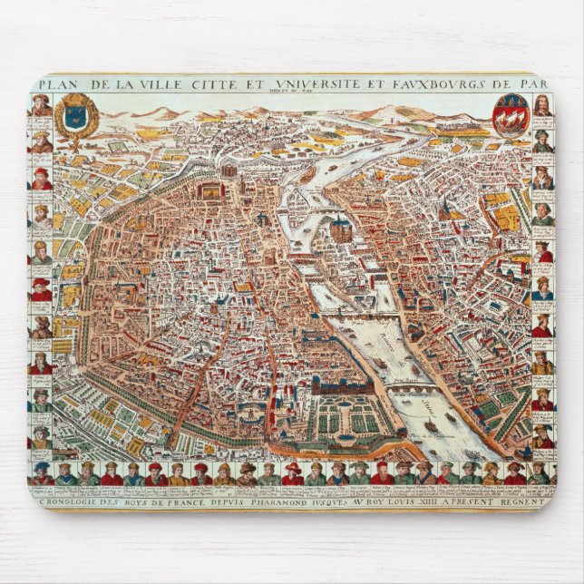 Plan of Paris bordered by a chronological Mouse Pad (Front)