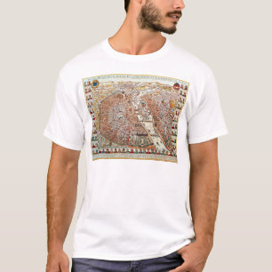 Plan of Paris bordered by a chronological T-Shirt