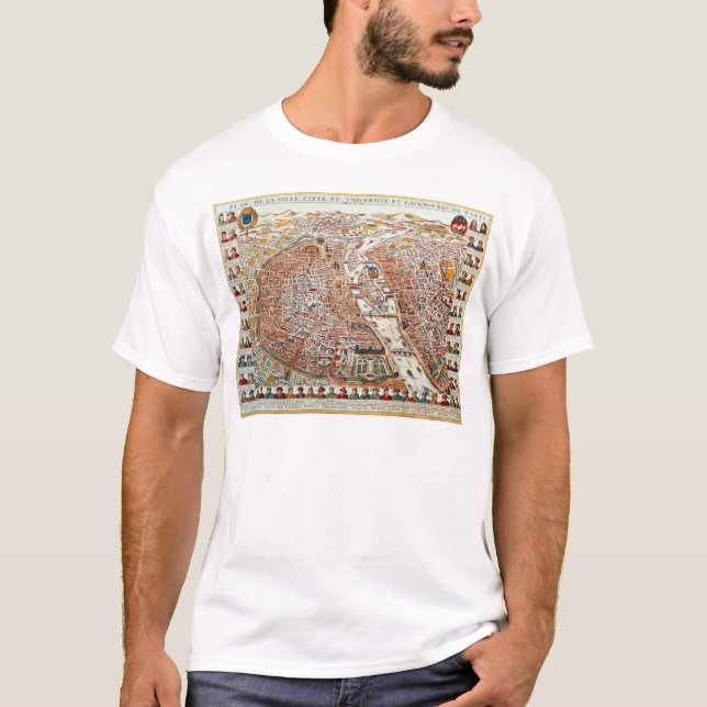 Plan of Paris bordered by a chronological T-Shirt (Front)