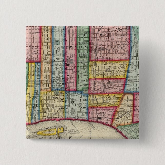 Plan Of Philadelphia 15 Cm Square Badge (Front)