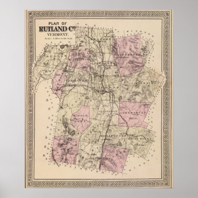 Plan of Rutland Vermont Poster (Front)