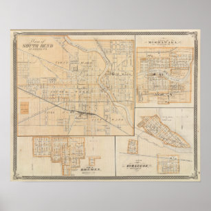 Plan of South Bend with Mishawaka Poster