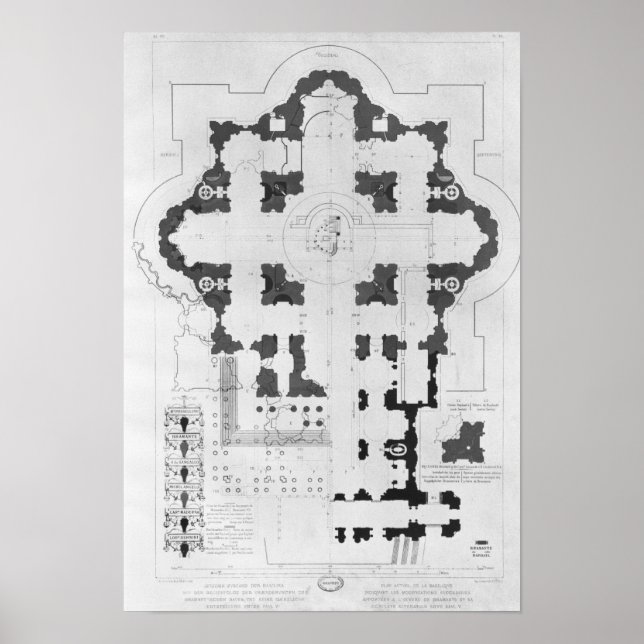 Plan of St. Peter's Basilica Poster (Front)