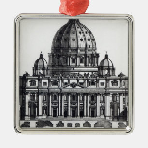 Plan of St. Peter's, Rome, engraved by Metal Tree Decoration
