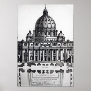 Plan of St. Peter's, Rome, engraved by Poster
