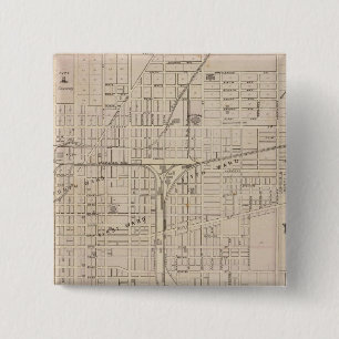 Plan of Terre Haute, Vigo Co 15 Cm Square Badge