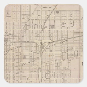 Plan of Terre Haute, Vigo Co Square Sticker