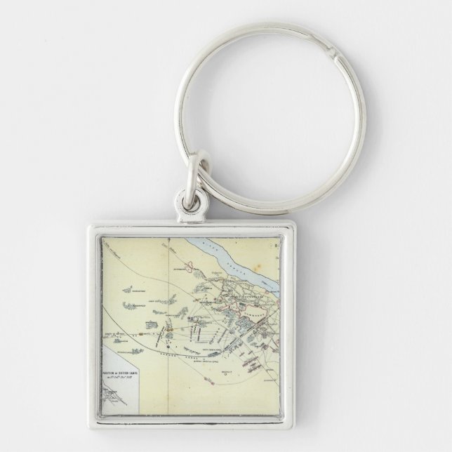 Plan of the Battle of Cawnpoor Key Ring (Front)