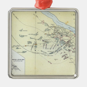 Plan of the Battle of Cawnpoor Metal Ornament