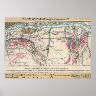 Plan of the Battle of Fredericksburg Poster