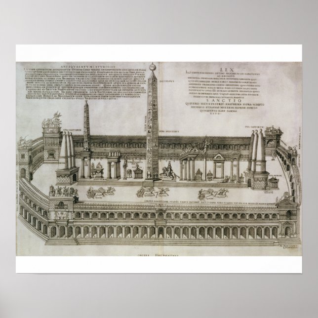 Plan of the Circus Maximus, Rome, engraved by the Poster (Front)
