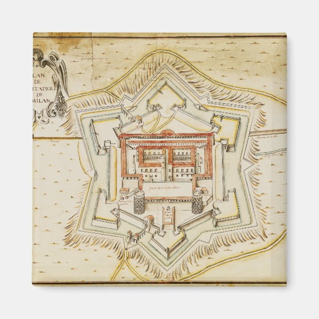 Plan of the citadel of Milan Magnet (Front)