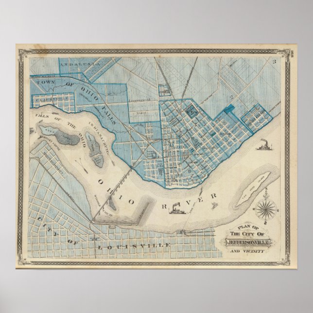 Plan of the City of Jeffersonville and vicinity Poster (Front)