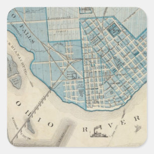 Plan of the City of Jeffersonville and vicinity Square Sticker