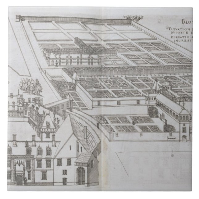 Plan of the enclosed gardens and Chateau de Gaillo Ceramic Tile (Front)