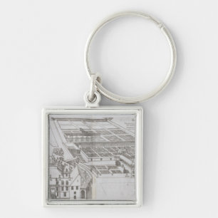 Plan of the enclosed gardens and Chateau de Gaillo Key Ring