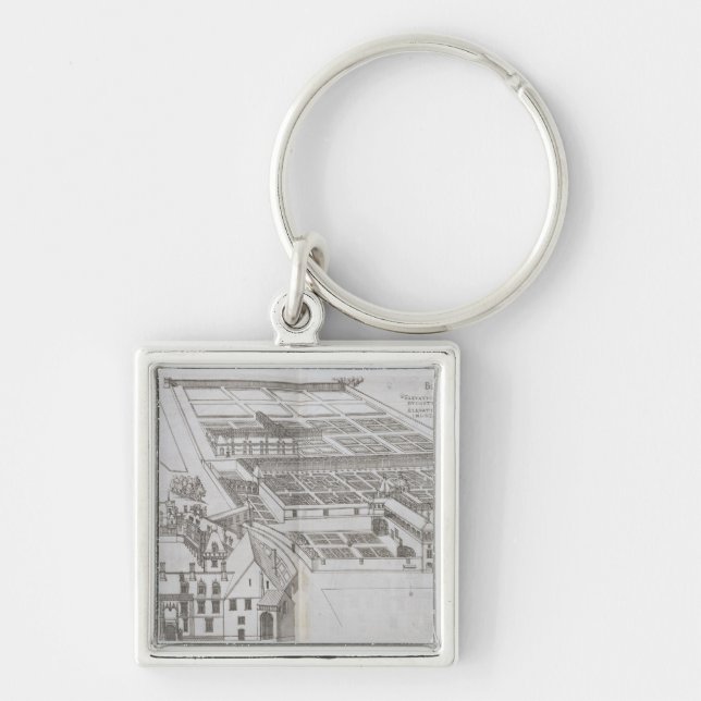 Plan of the enclosed gardens and Chateau de Gaillo Key Ring (Front)
