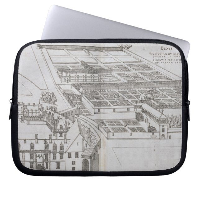 Plan of the enclosed gardens and Chateau de Gaillo Laptop Sleeve (Front)