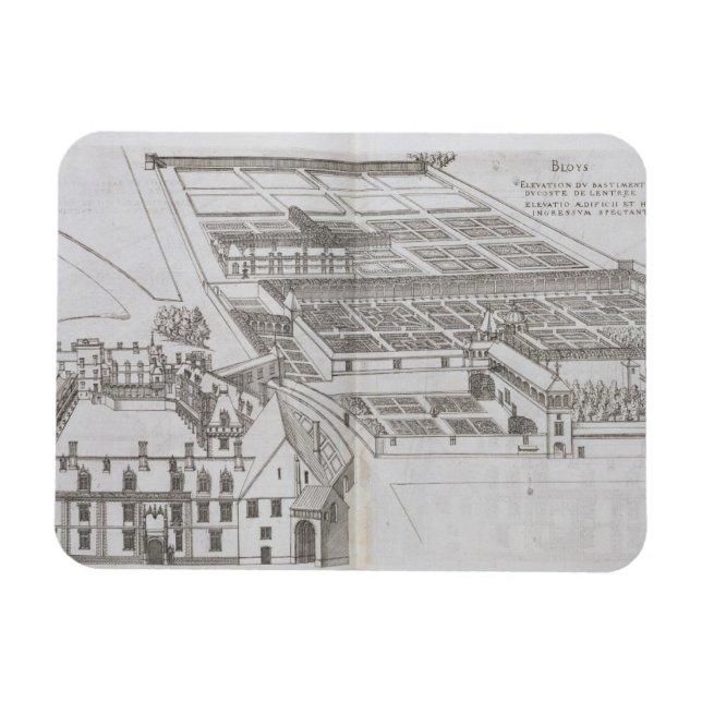 Plan of the enclosed gardens and Chateau de Gaillo Magnet (Horizontal)