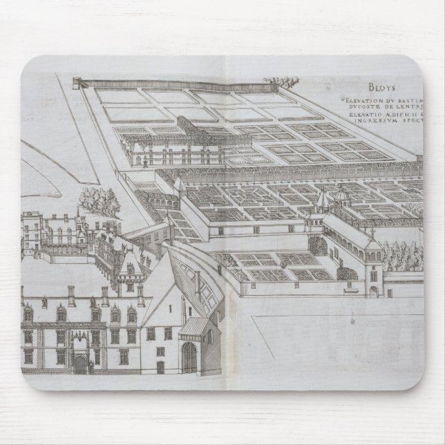 Plan of the enclosed gardens and Chateau de Gaillo Mouse Pad (Front)