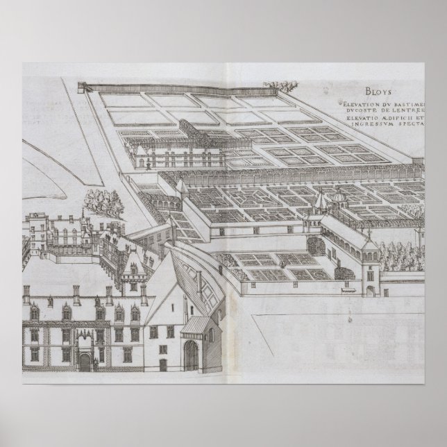 Plan of the enclosed gardens and Chateau de Gaillo Poster (Front)