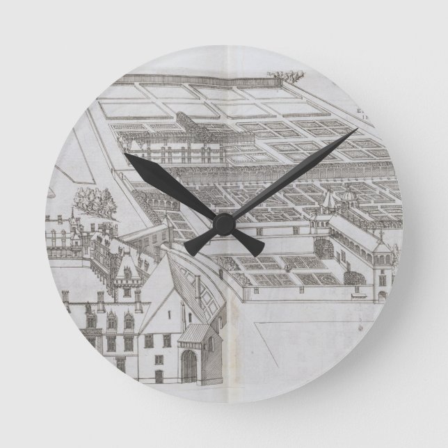 Plan of the enclosed gardens and Chateau de Gaillo Round Clock (Front)