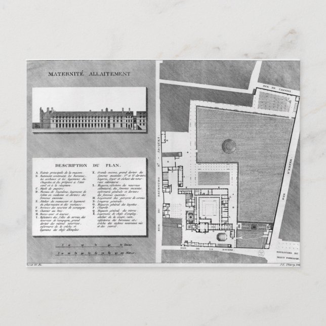 Plan of the Maternite Port-Royal Postcard (Front)