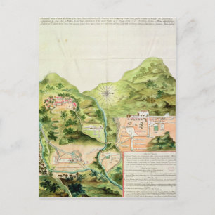 Plan of the Mines of Oaxaca, Mexico, 1785-87 Postcard