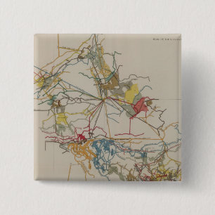 Plan of the New Almaden Mine 15 Cm Square Badge