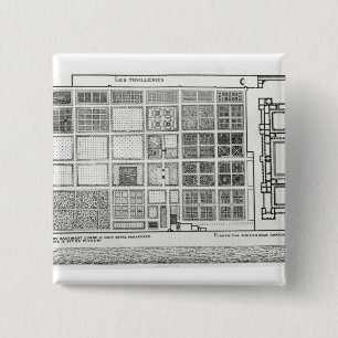 Plan of the Palace and Garden 15 Cm Square Badge