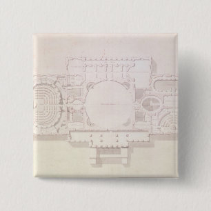 Plan of the Principal Story of the Capitol, 15 Cm Square Badge