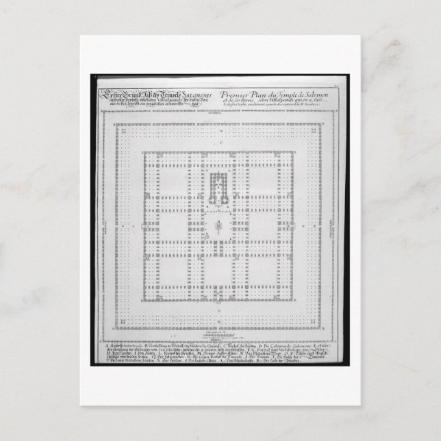 Plan of the Temple of Solomon, Jerusalem, from 'En Postcard (Front)