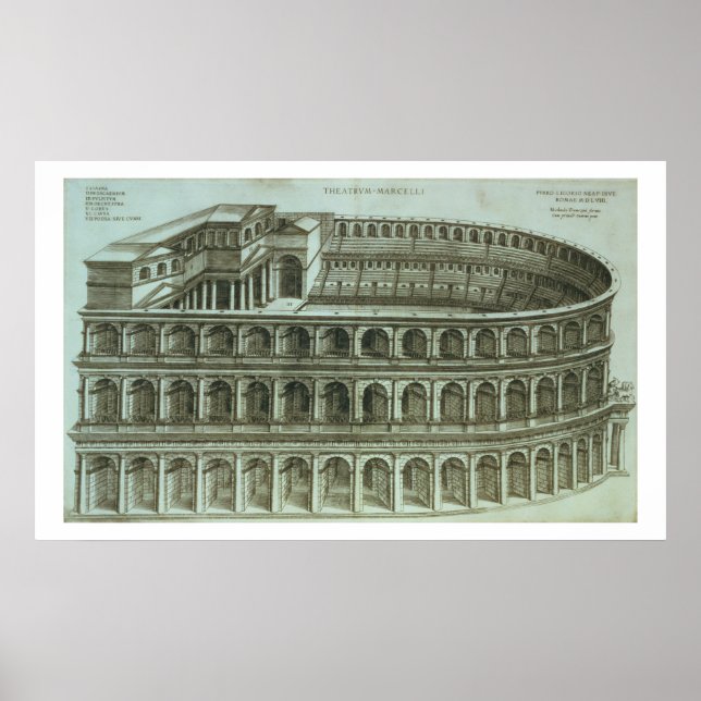 Plan of the Theatre of Marcellus, Rome, 1558 (engr Poster (Front)
