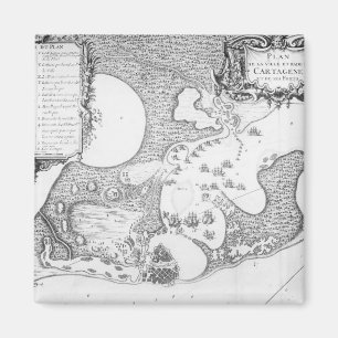 Plan of the Town and Harbour of Cartagena Magnet