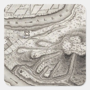 Plan of the Town of Pittsburg Square Sticker