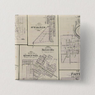 Plan of Vevay, Switzerland Co with Patriot 15 Cm Square Badge