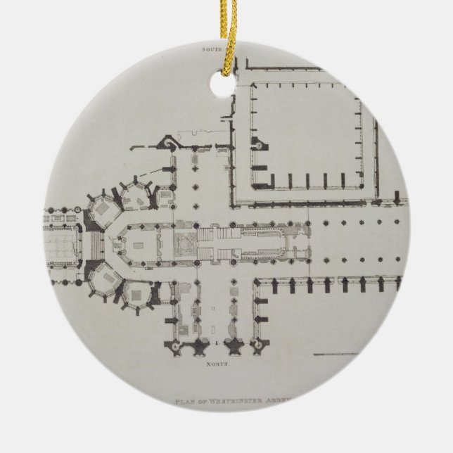 Plan of Westminster Abbey, plate 1 from 'Westminst Ceramic Tree Decoration (Front)