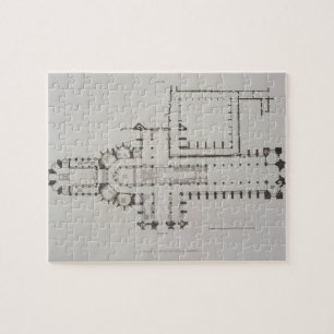 Plan of Westminster Abbey, plate 1 from 'Westminst Jigsaw Puzzle