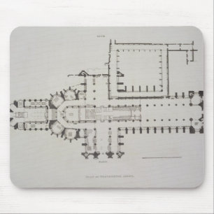 Plan of Westminster Abbey, plate 1 from 'Westminst Mouse Pad